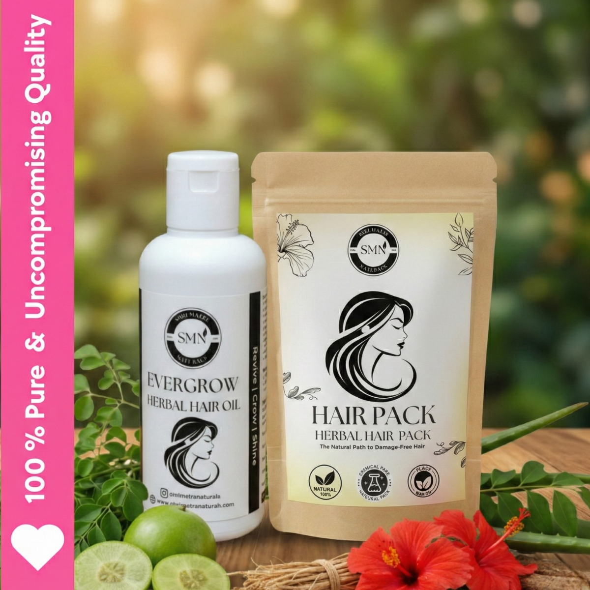 EverGrow Ultimate Hair Wellness Combo: Herbal Oil + Restorative Hair Pack